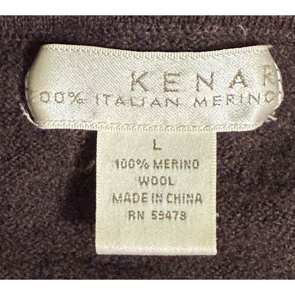 Kenar Women's Wool Brown Turtleneck Classic Sweater Minimalist Quiet Luxury Lg - Picture 5 of 8